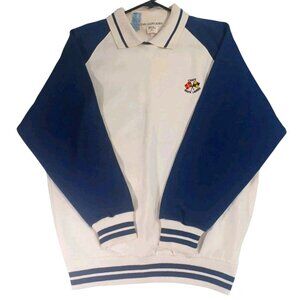 NWT VTG 1980s Chaps Ralph Lauren Polo Collar Preppy Rugby Nautical Sweatshirt M